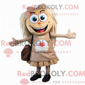 Tan Heart maskotdraktfigur...