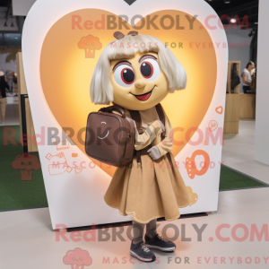 Tan Heart mascottekostuum...