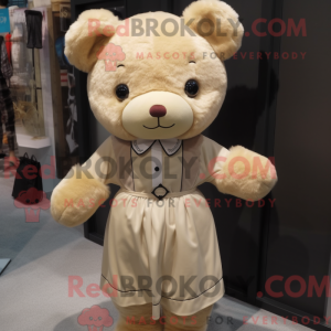 Máscara de teddybjørn bege...