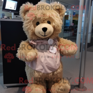 Máscara de teddybjørn bege...