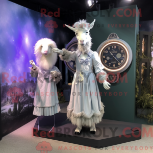 Sølv angora geit maskot...