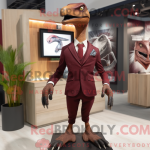 Maroon Deinonychus maskot...