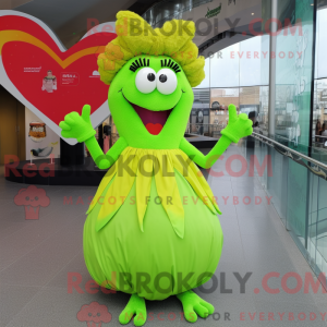 Lime Green Heart maskot...
