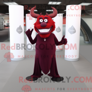 Maroon Devil maskot kostume...