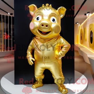 Disfraz de mascota Gold Pig...