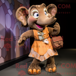 Brun elefant maskot kostume...