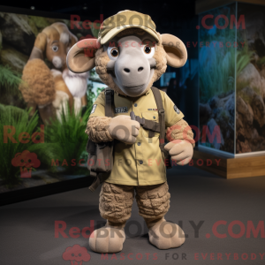 Tan Ram mascottekostuum...