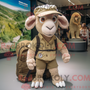 Tan Ram mascottekostuum...