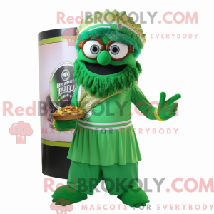 Grøn Biryani maskot kostume...