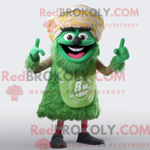 Grøn Biryani maskot kostume...