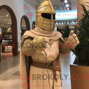 Tan Medieval Knight maskot...