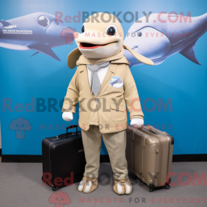Beige Swordfish mascot...
