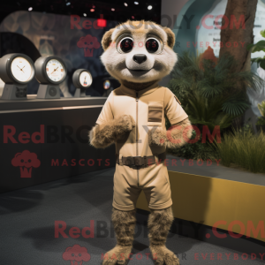 Tan Meerkat maskot kostume...