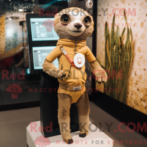 Tan Meerkat maskot kostume...