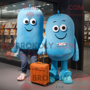 Cyan Squash maskot kostume...