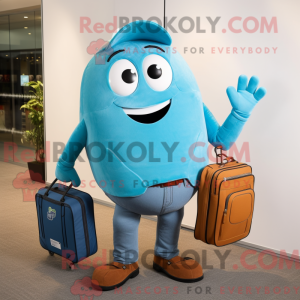 Cyan Squash maskot kostume...