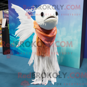 White Betta Fish mascot...