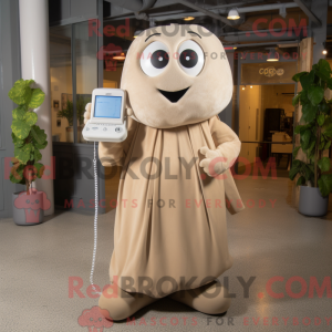 Beige telefon maskot...