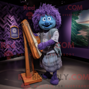 Purple Celtic Harp mascot...