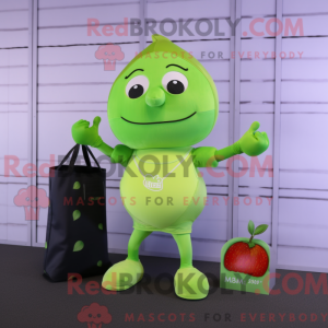 Lime grøn blomme maskot...