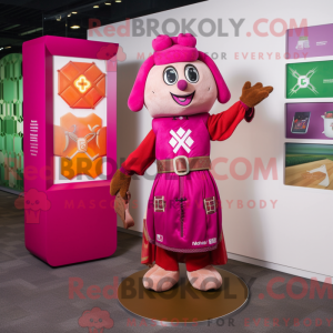 Magenta Celtic Cross mascot...
