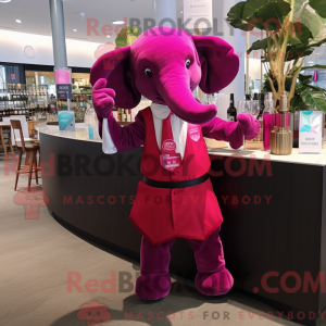 Magenta elefant maskot...