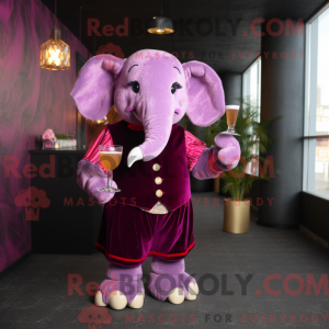 Magenta Elefant Maskottchen...