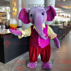 Magenta elefant maskot...