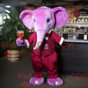 Magenta Elefant Maskottchen...