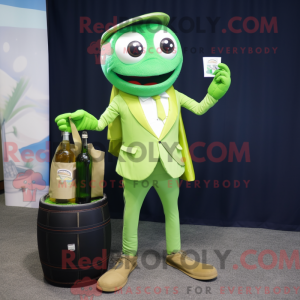 Limegrøn champagne maskot...