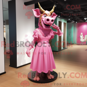 Pink Minotaur maskot...