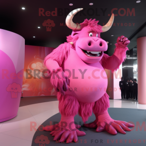 Pink Minotaur maskot...