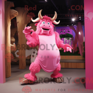 Pink Minotaur maskot...