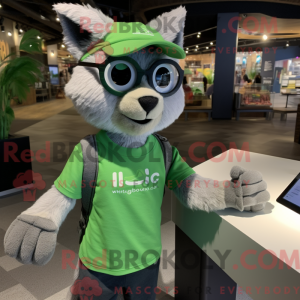 Groen Lynx-mascottekostuum...