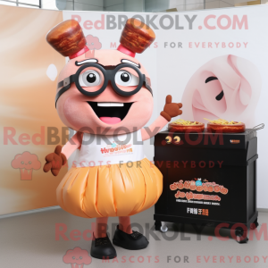 Peach Bbq Ribs Maskottchen...