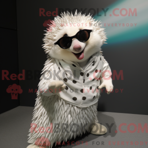 Witte egel mascottekostuum...