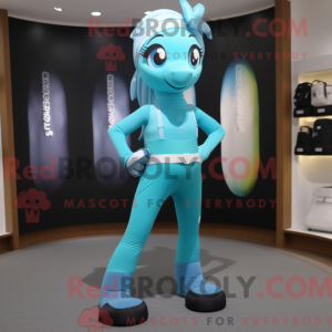 Cyan Mare maskot kostume...