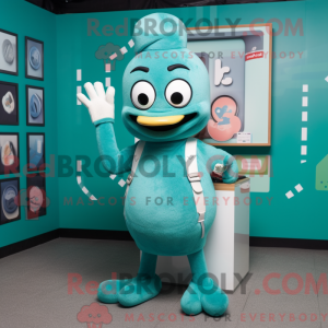 Teal Phone maskot kostume...