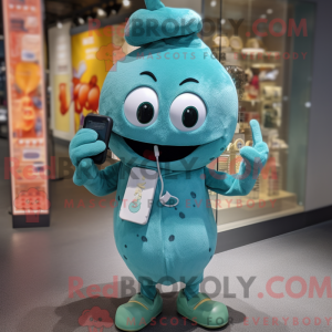 Postava maskota Teal Phone...