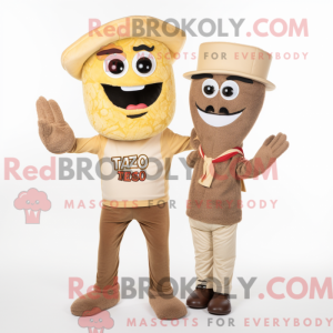 Tan Tacos maskot kostume...