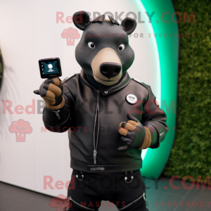 Zwart tapir-mascottekostuum...