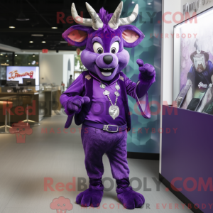 Purple Deer-mascottekostuum...