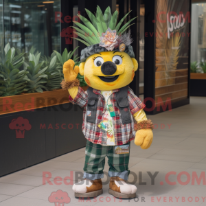 Aas mascottekostuum gekleed...