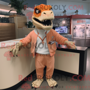 Peach Allosaurus maskot...