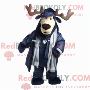 Navy Moose mascottekostuum...