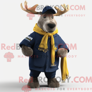 Navy Moose-maskotdraktfigur...
