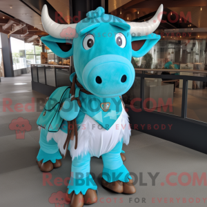 Turkis Zebu maskot kostume...