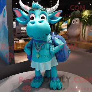 Turkis Zebu maskot kostume...