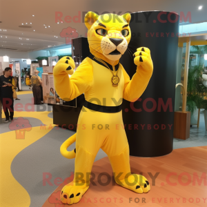 Gele Panter mascotte...