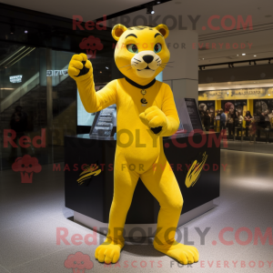 Yellow Panther mascot...